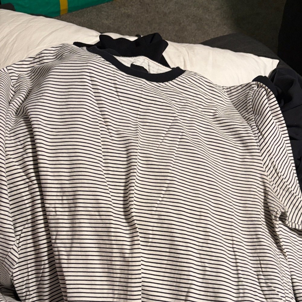 Vans Black & White Striped Long Sleeve Tee